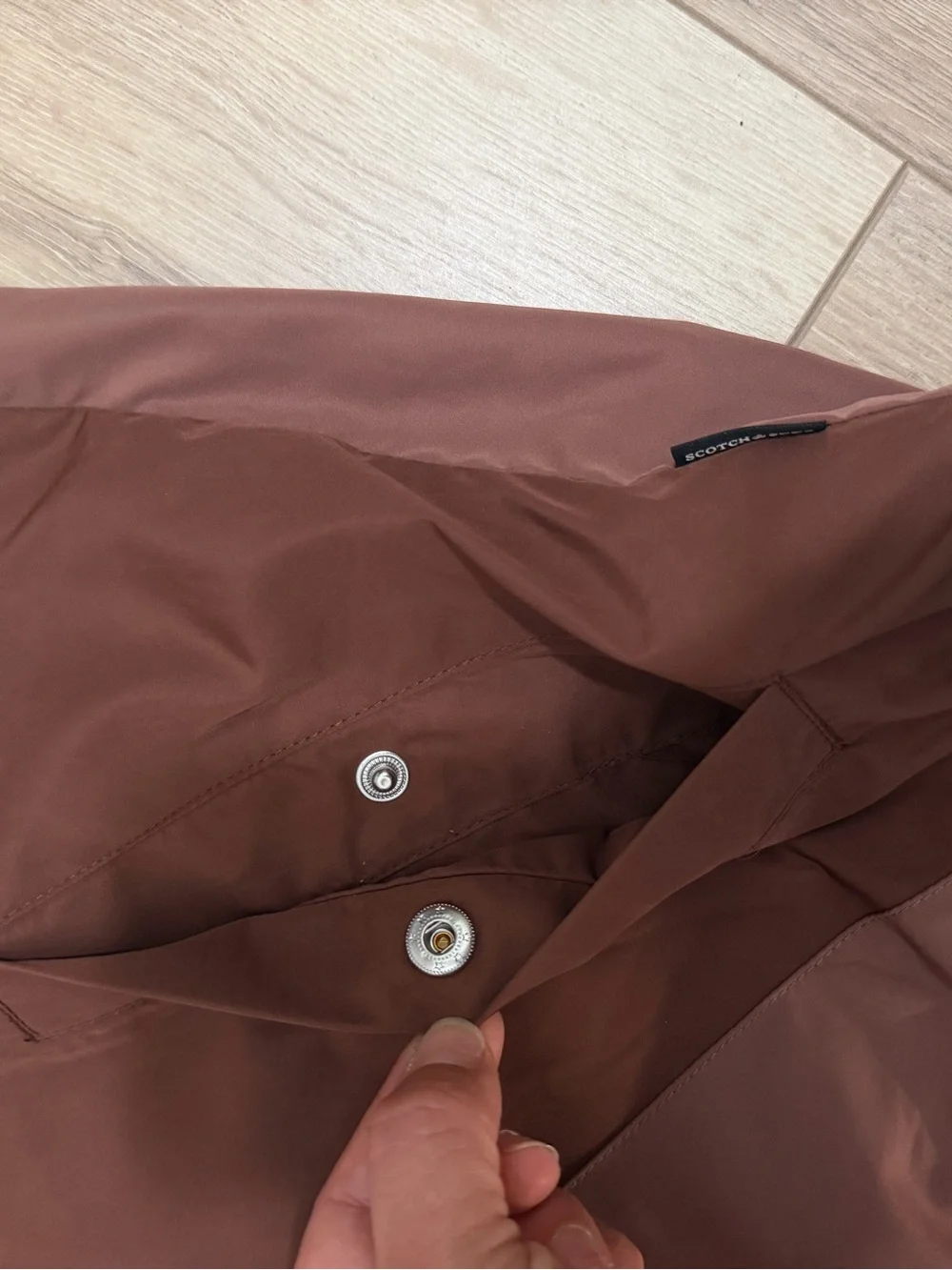 Scotch and Soda Men's Jacke Colorblock Bomber Reversible Jacket in Blue/  Brown